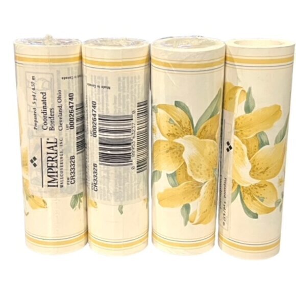 🎉PRICE REDUCED🎉 Wallcoverings Prepasted 5" Floral‎ Pattern Border Roll 5 yd - Picture 1 of 4